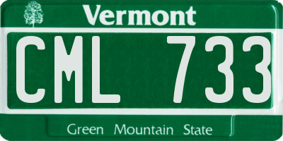 VT license plate CML733