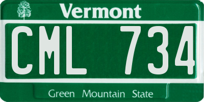VT license plate CML734