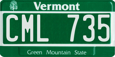 VT license plate CML735