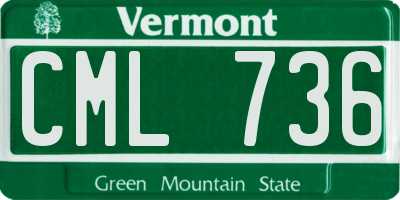 VT license plate CML736