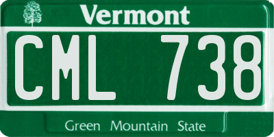 VT license plate CML738