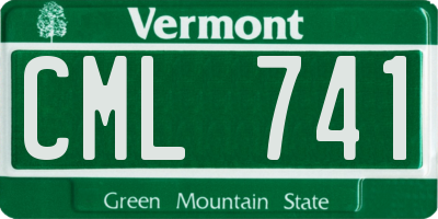 VT license plate CML741