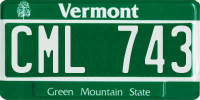 VT license plate CML743