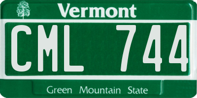 VT license plate CML744