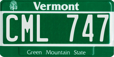 VT license plate CML747