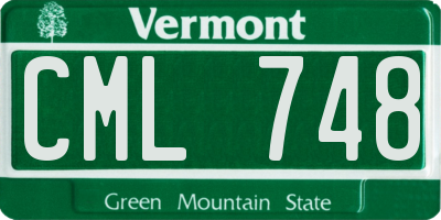 VT license plate CML748