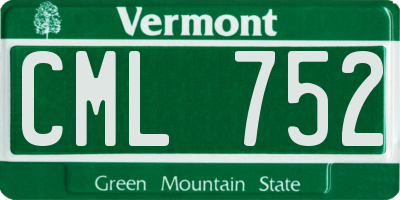 VT license plate CML752