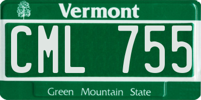 VT license plate CML755