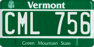 VT license plate CML756