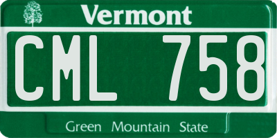 VT license plate CML758