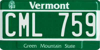 VT license plate CML759