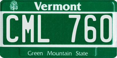 VT license plate CML760