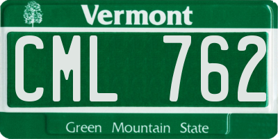 VT license plate CML762