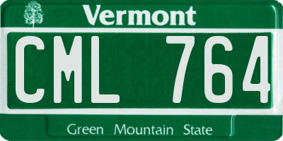 VT license plate CML764