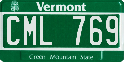 VT license plate CML769