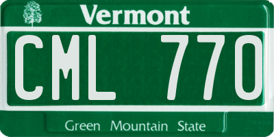 VT license plate CML770