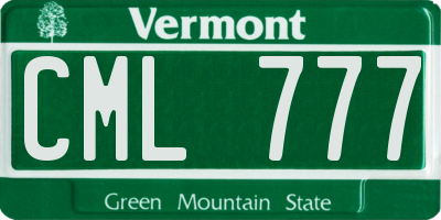 VT license plate CML777