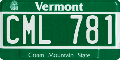 VT license plate CML781