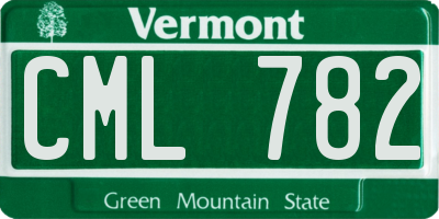 VT license plate CML782