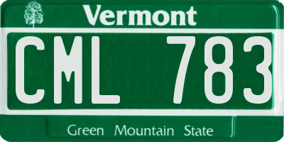 VT license plate CML783