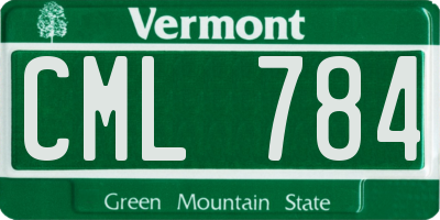 VT license plate CML784