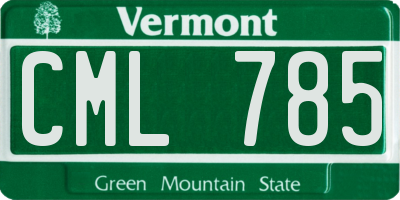 VT license plate CML785