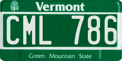 VT license plate CML786