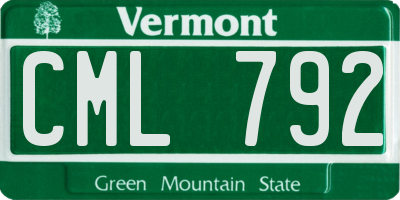 VT license plate CML792