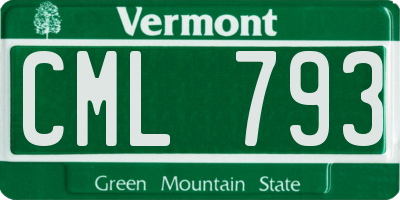 VT license plate CML793