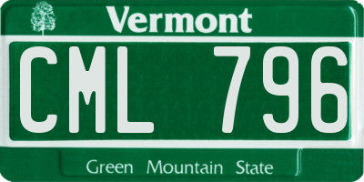 VT license plate CML796