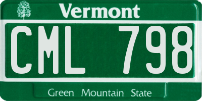 VT license plate CML798