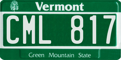 VT license plate CML817
