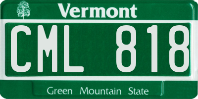 VT license plate CML818