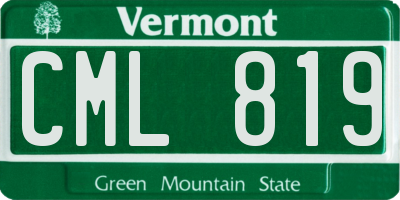 VT license plate CML819