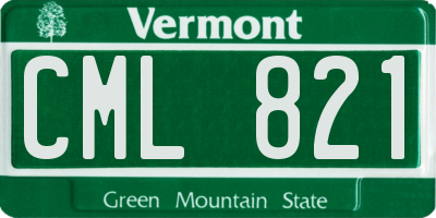 VT license plate CML821