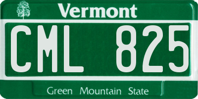 VT license plate CML825