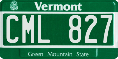 VT license plate CML827