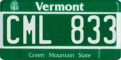 VT license plate CML833