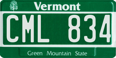 VT license plate CML834