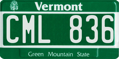 VT license plate CML836