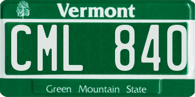 VT license plate CML840