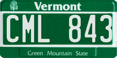 VT license plate CML843