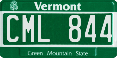 VT license plate CML844