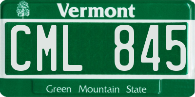 VT license plate CML845