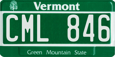 VT license plate CML846