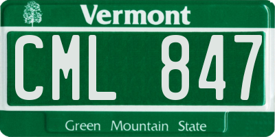 VT license plate CML847