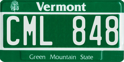 VT license plate CML848