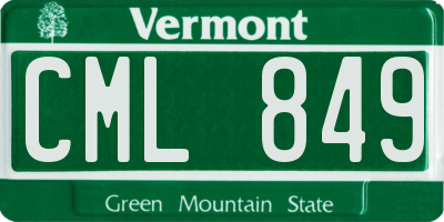 VT license plate CML849