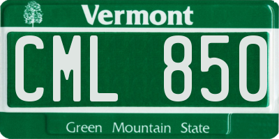 VT license plate CML850