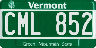 VT license plate CML852